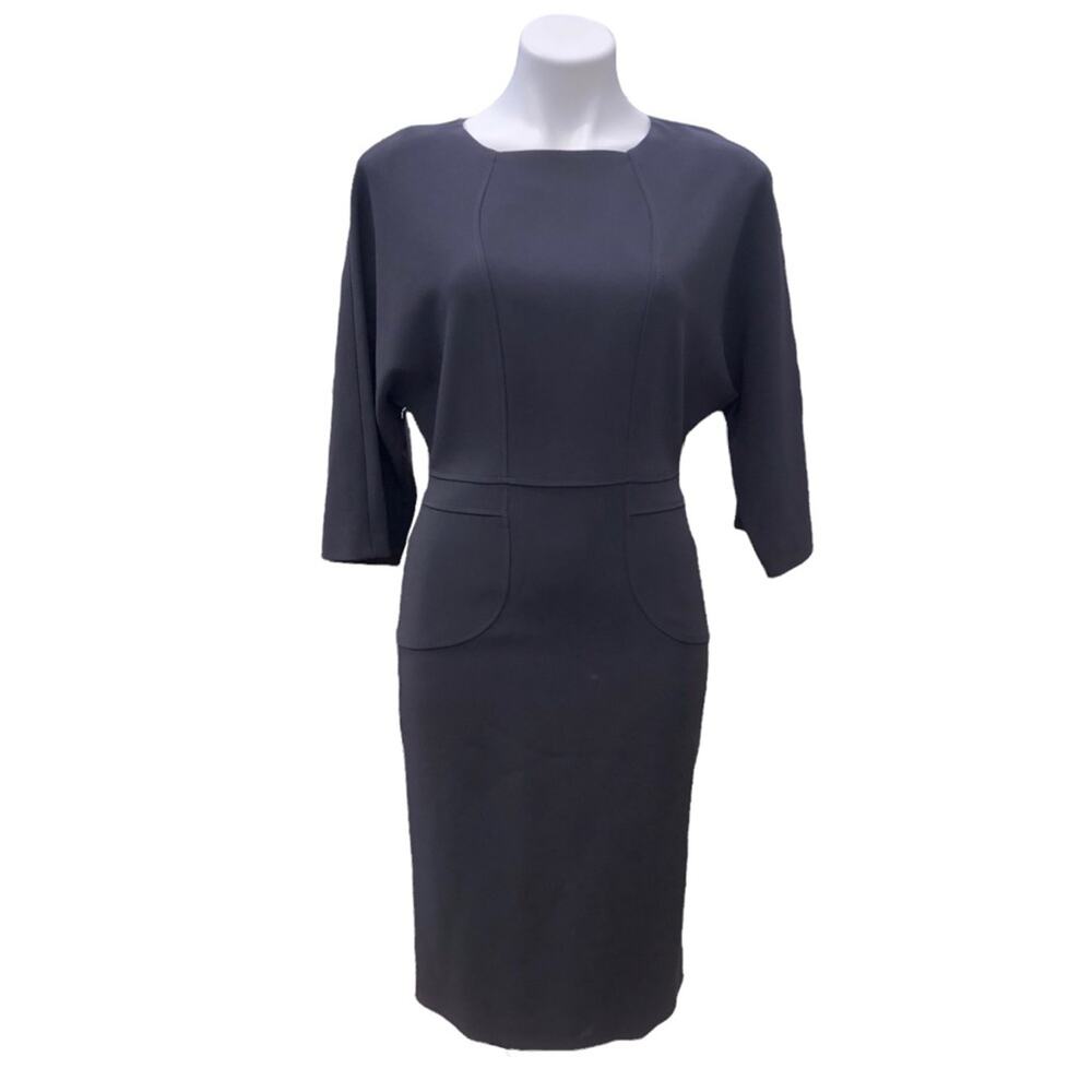 NEW Brooks Brothers tailored classic black sheath dress dolman 3/4 sleeve size 4